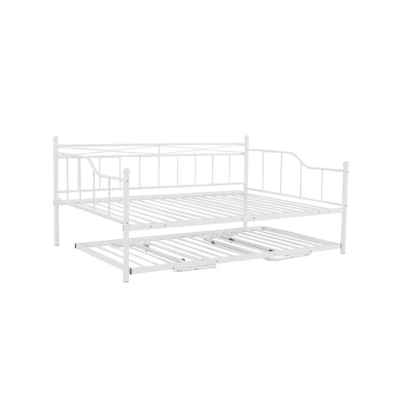 Full Size Metal Daybed, Pulldown Bed with Trundle & Quality Steel