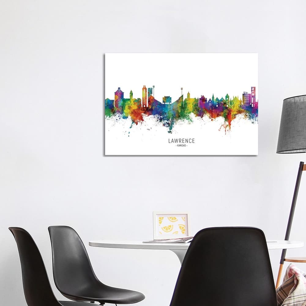 iCanvas "Lawrence Kansas Skyline" by Michael Tompsett Canvas Print