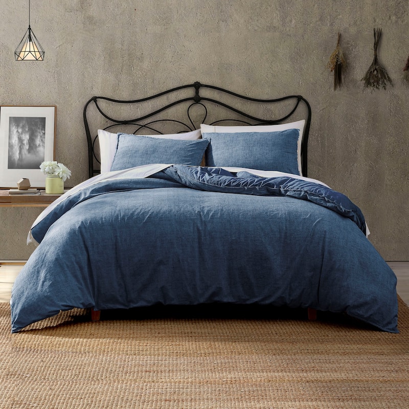 Brielle Home Callan Cotton Comforter Set - Blue - Twin