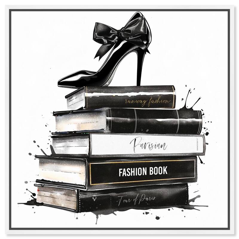 Classic Book Stack Canvas by Art Remedy - White - 30" x 30"