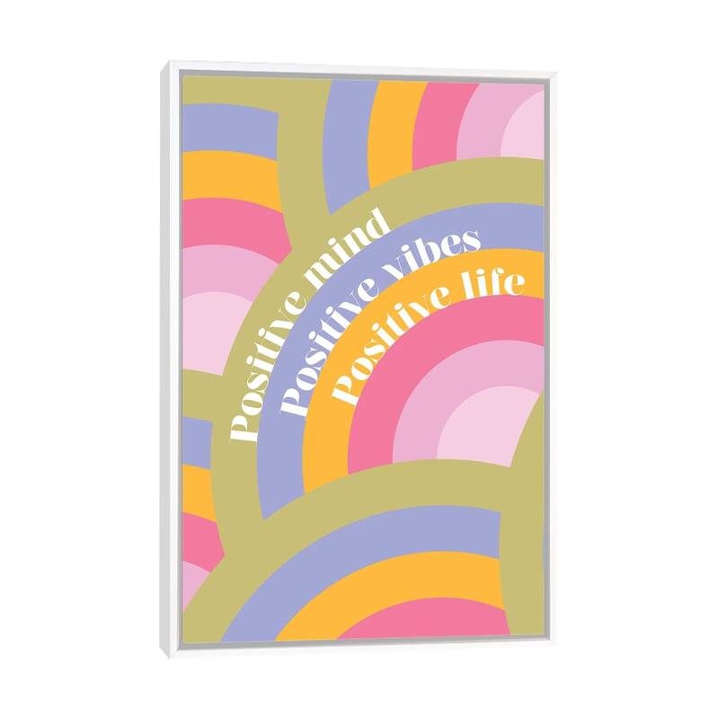 iCanvas "Positive Rainbows" by Dominique Vari Framed - White - 40x26