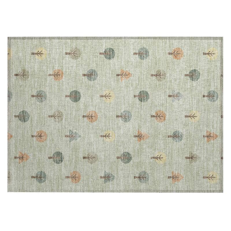 Machine Washable Indoor/ Outdoor Modern Mulvane Chantille Rug