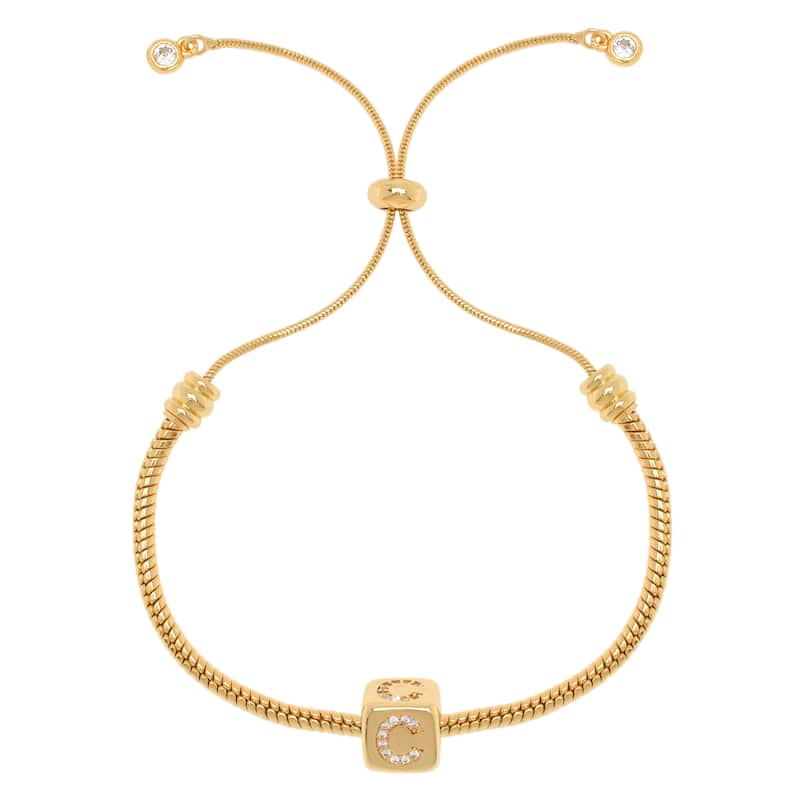 Victoria Townsend Gold Plated Initial Adjustable Bracelet - C