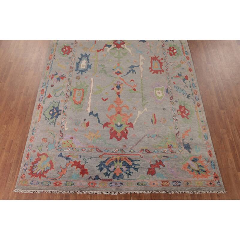 Floral Oushak Oriental Area Rug Handmade Living Room Wool Carpet - 8'9"x 12'3"