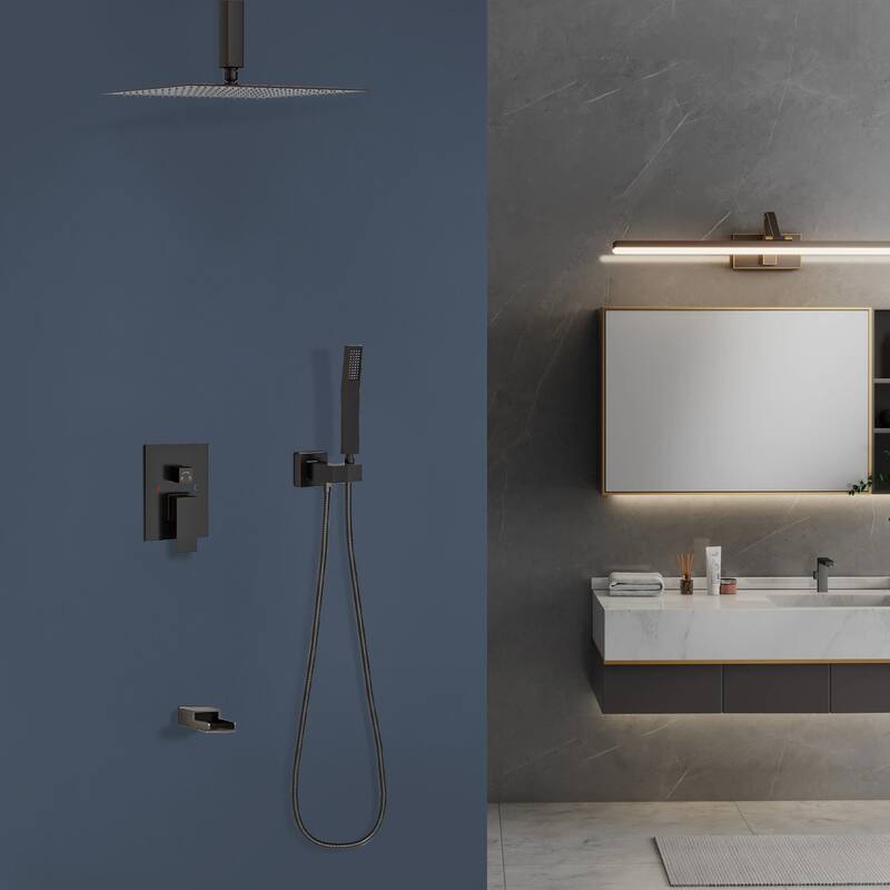 Topcraft 12-inch Ceiling Mount Square Shower System with Rough-in Valve - 12*12