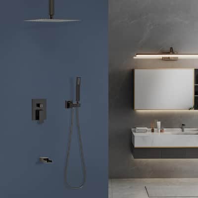 Topcraft 16-inch Ceiling Mount Square Shower System with Rough-in Valve - 16*16
