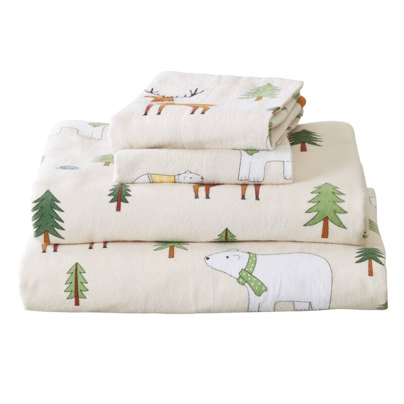 Linery & Co. Winter Turkish Cotton Double-Brushed Flannel Bed Sheet Set
