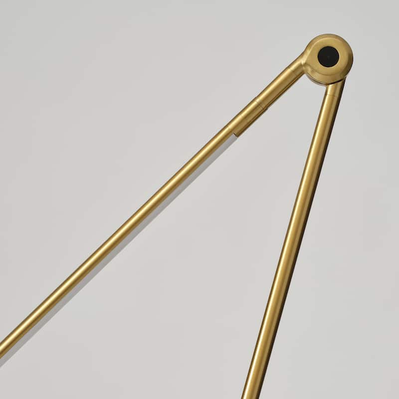 Brightech Libra 39 in. Antique Brass Dimmable LED Industrial Desk Lamp with USB Port and Adjustable Lamp Head
