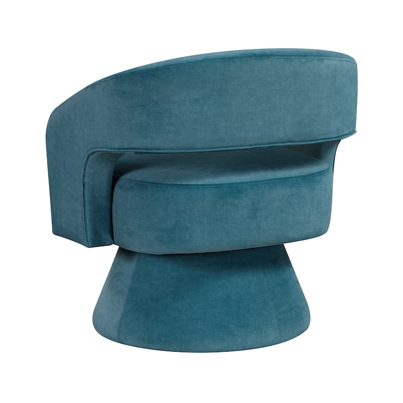 Arden 27" Velvet Swivel Chair - 360-Degree Metal Swivel Base