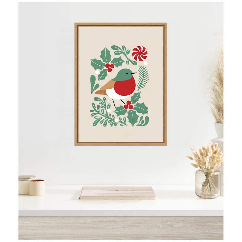 Kate and Laurel Sylvie Framed Canvas Christmas Icons Prima Set 1 by Dominique Vari