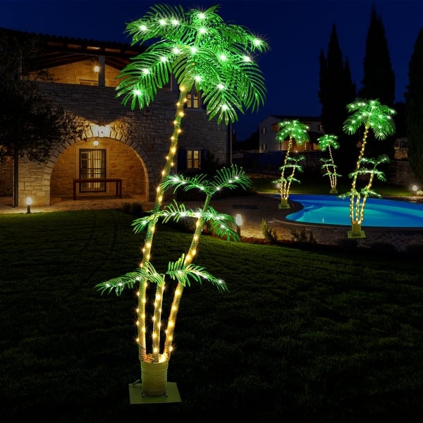 Lighted Palm Tree, 6FT Palm Trees for Outside Patio, Christmas Palm