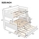 preview thumbnail 16 of 16, Twin over Full Bunk Bed with Ladder, Twin Trundle, and Full-Length Guardrail - Sturdy Pine Wood Construction