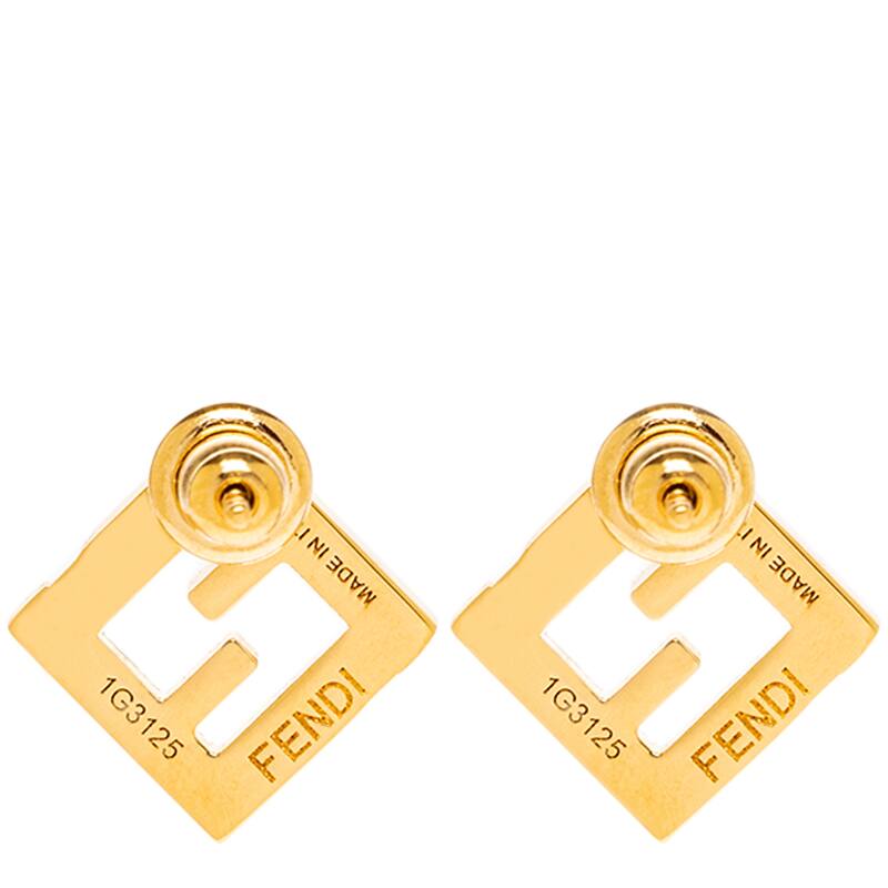 Fendi Forever Earrings in Enamel - Gold and White