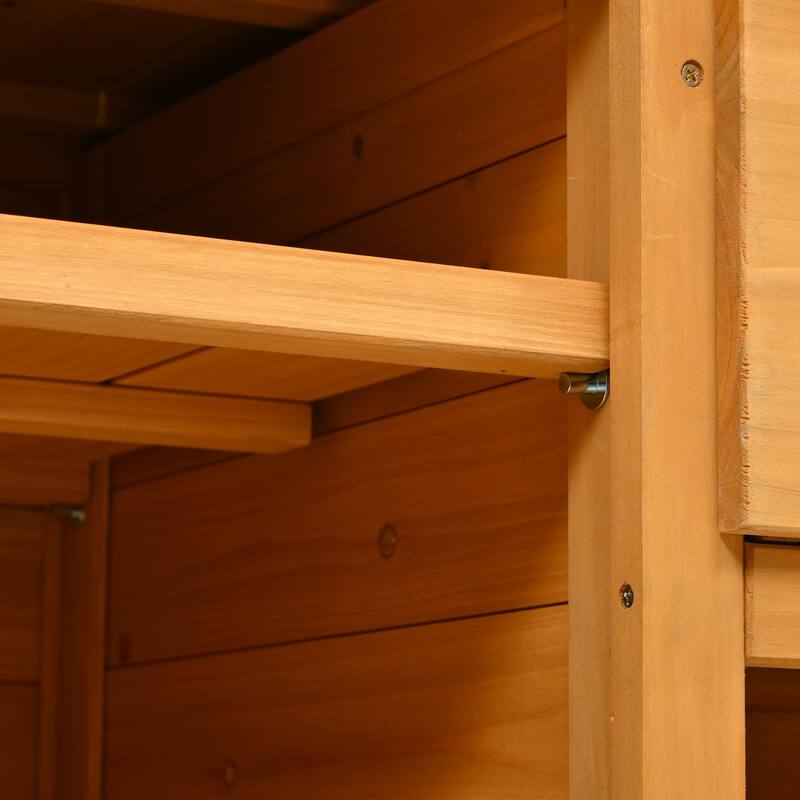 Roomfitters Outdoor Potting Bench Table, Solid Fir Wood with Hutch, storage units & Adjustable Shelves for Planting
