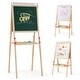 preview thumbnail 1 of 4, 3-in-1 Toddler Art Easel Wooden Adjustable Double-Sided Magnetic Natural