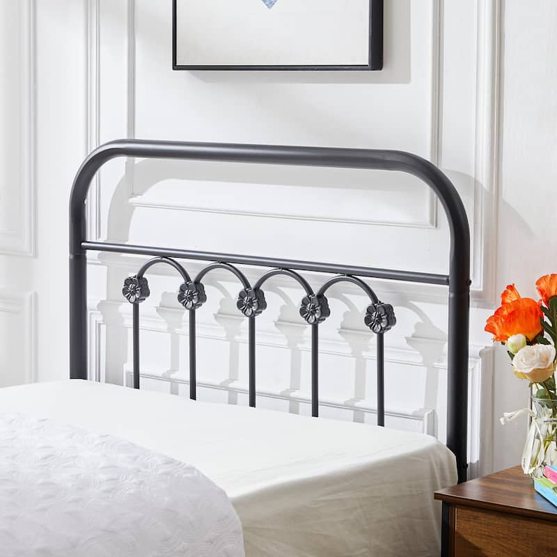 VECELO Industrial Metal Platform Bed Frame with Headboard Twin/Full/Queen/King Size Bed