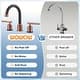 preview thumbnail 7 of 7, WOWOW 8 in. Widespread Double-Handle Bathroom Faucet with Drain Kit