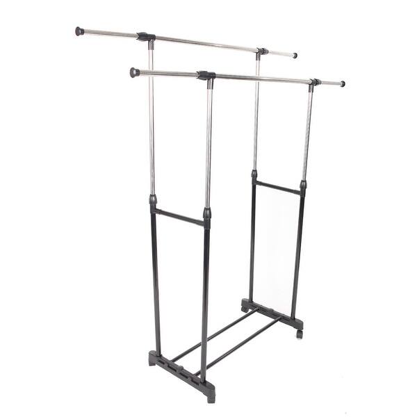 Vertical Horizontal Stretching Stand Clothes Rack with Shoe Shelf - Bed ...