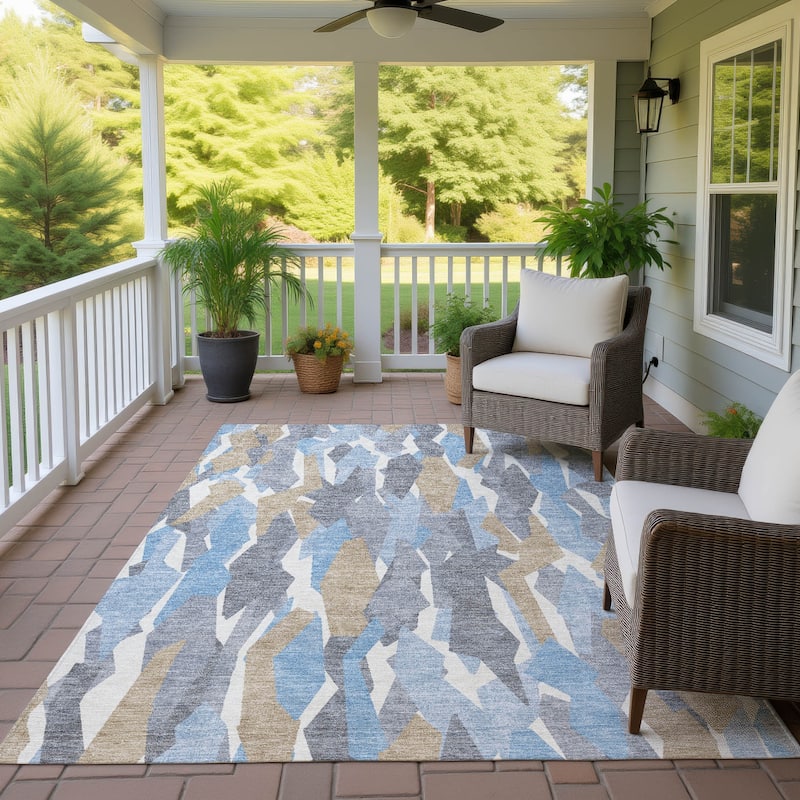 Machine Washable Indoor/ Outdoor Contemporary Dylan Chantille Rug