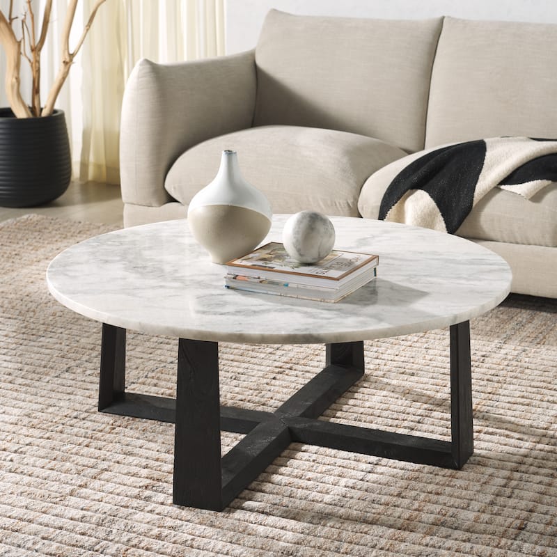 SAFAVIEH Couture Trenton Marble Top Coffee Table - 38"W x 38"D x 15"H