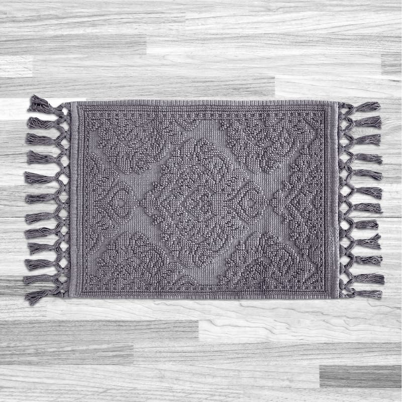 Jean Pierre Ricardo Cotton Fringe Bath Rug