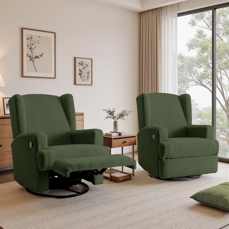 31'' W Manual Glider Swivel Glider Rocker Recliner Nursery Set of 2