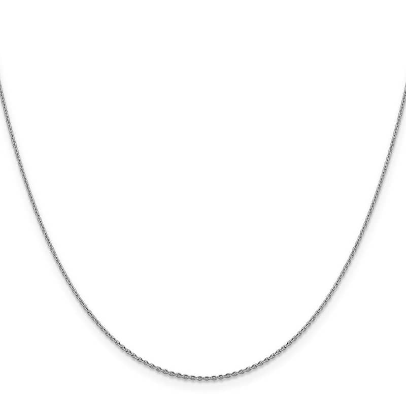 Curata 14k White gold 1.15mm Diamond-Cut Open Oval Cable Chain Necklace Options: 16 18 20