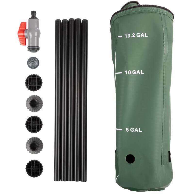 Rain Barrel - Collapsible Water Container for Catching Rainwater - Portable Water Tank with Outflow Valve by Pure Garden (Green)