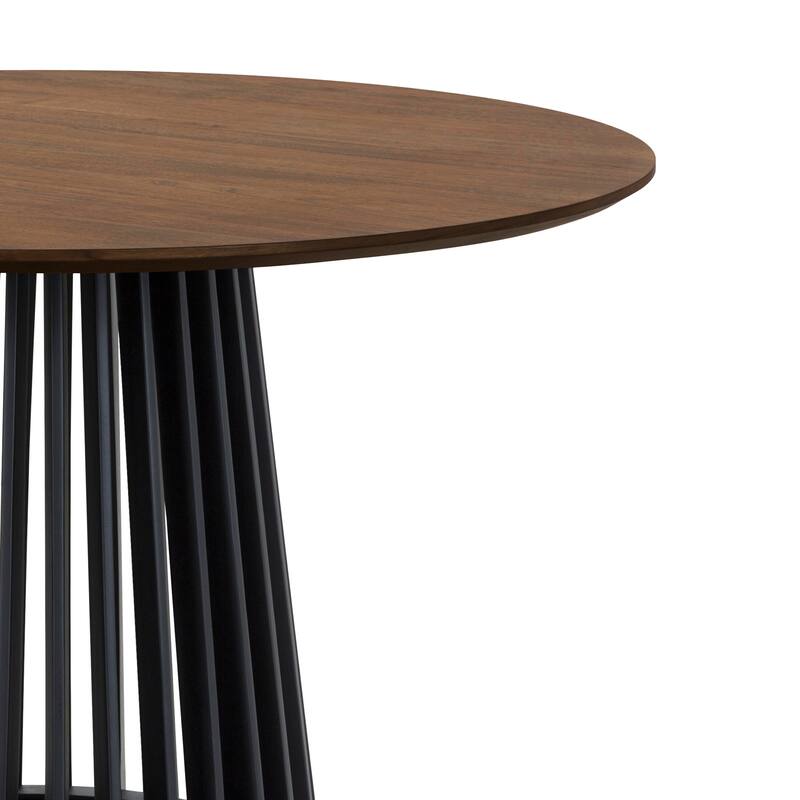 Pasadena 47 inch Solid Wood Round Dining Table with Slatted Pedestal Base