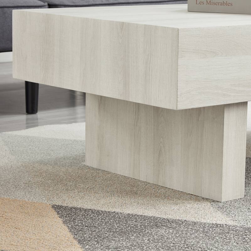 Modern Accent Coffee Table, 47.5"W x 23.5"D x 16"H, For Living Room, Lounge, Or Office