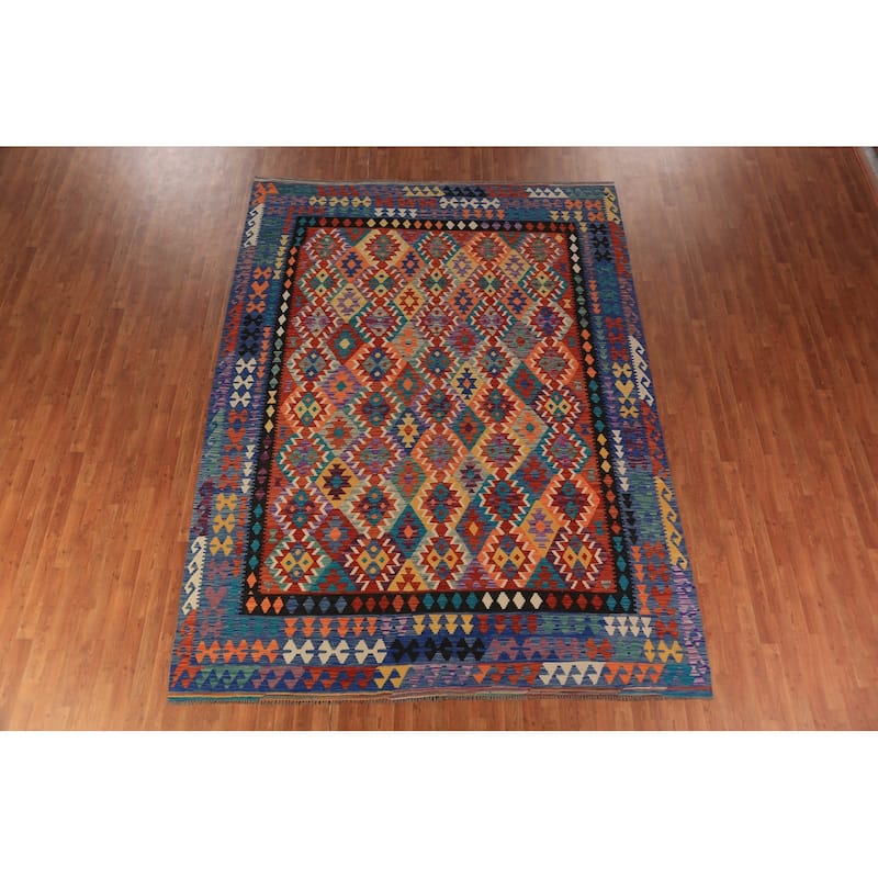 South Western Style Kilim Oriental Area Rug Wool Carpet - 8'5"x 11'2"