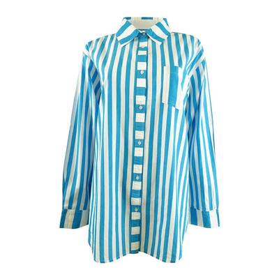 Solid & Striped Women's The Oxford Striped Tunic Swim Cover-Up (S, Peacock Blue)