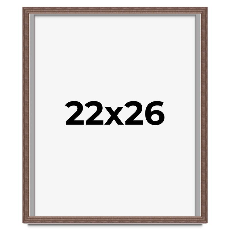 22x26 Shadow Box Frame Brown | 1.125 inches Deep Real Wood Rustic