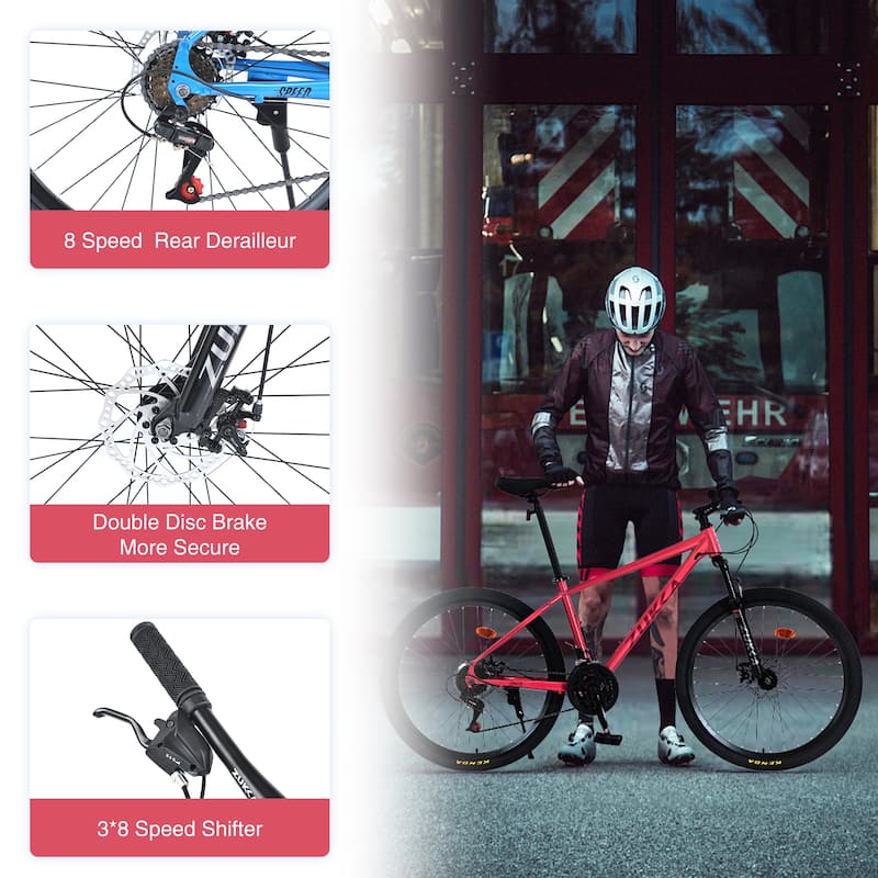 Mountain Bike - 24 Speed, Suspension Fork, KENDA Tires, Unisex