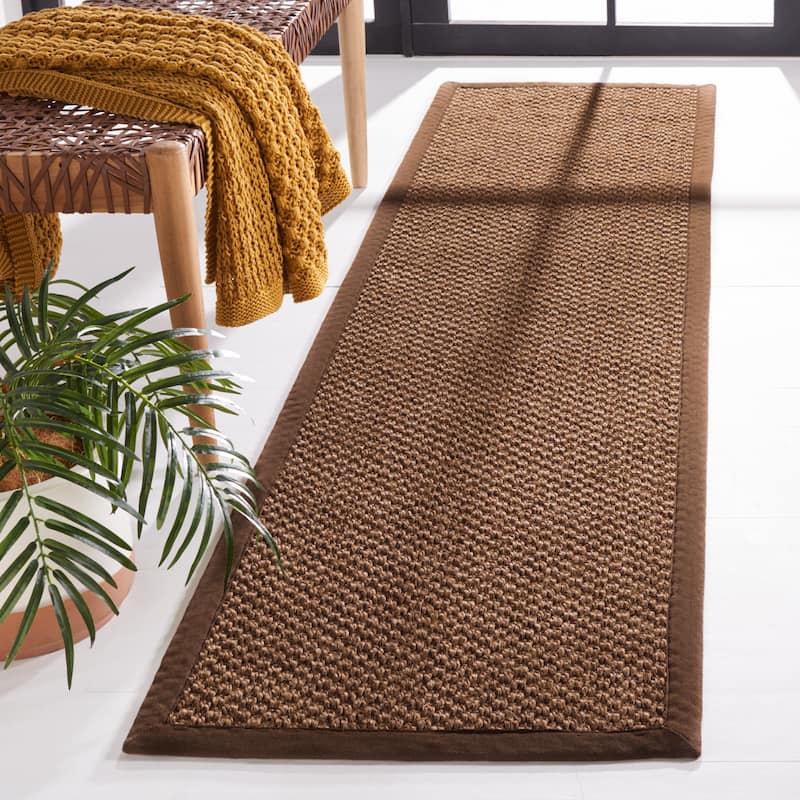 SAFAVIEH Natural Fiber Mira Giesela Sisal Rug - 2' x 8' Runner - Chocolate