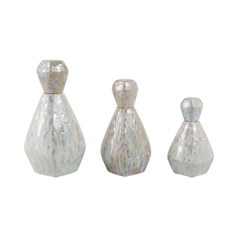 Stoneware Decorative Vases Contemporary Minimalist Sleek (Set of 3)