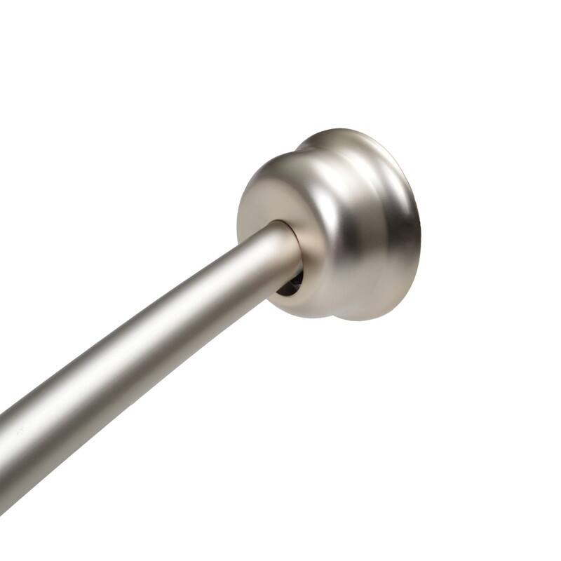 Utopia Alley Rustproof Wall Mounted Single Curved Shower Rod, Aluminum, 45" to 72" Wide, Includes Shower Rings and PEVA Liner