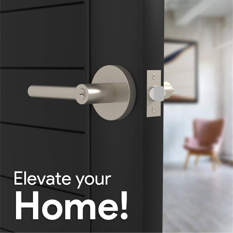 Mega Handles SUANA Square Privacy Door Knob with Lock | Reversible Keyless Door Knobs Interior for Hallway, Bathroom & Bedroom
