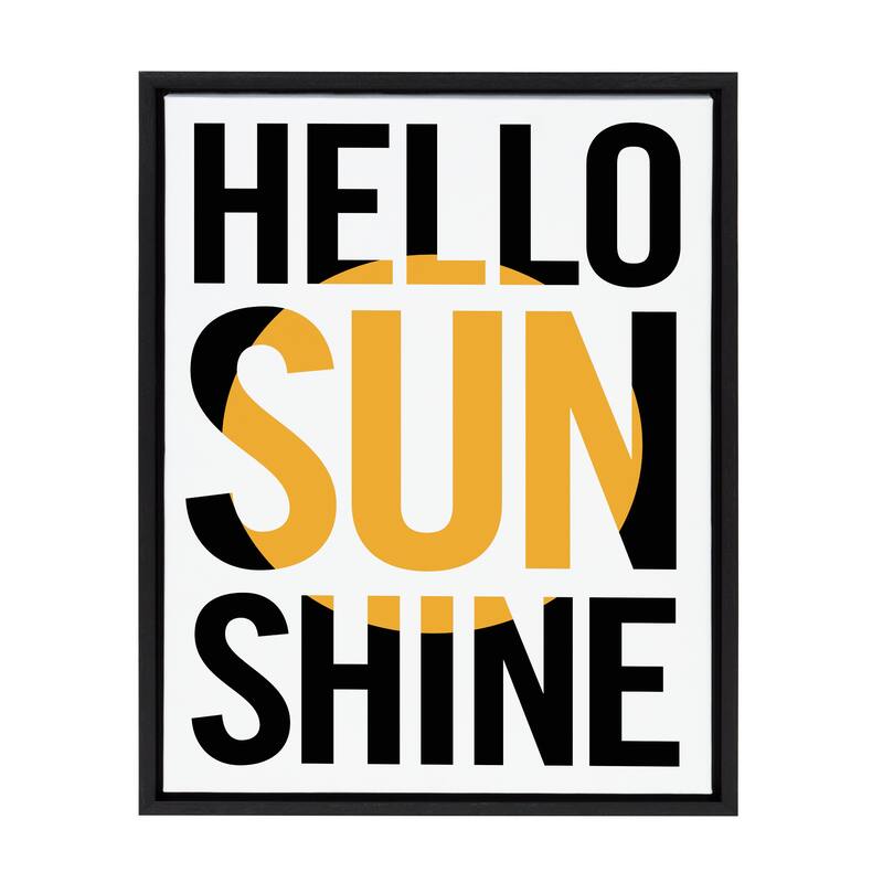 Kate and Laurel Sylvie Hello Sunshine Framed Canvas By Rocket Jack - 18x24 - Plastic - Black