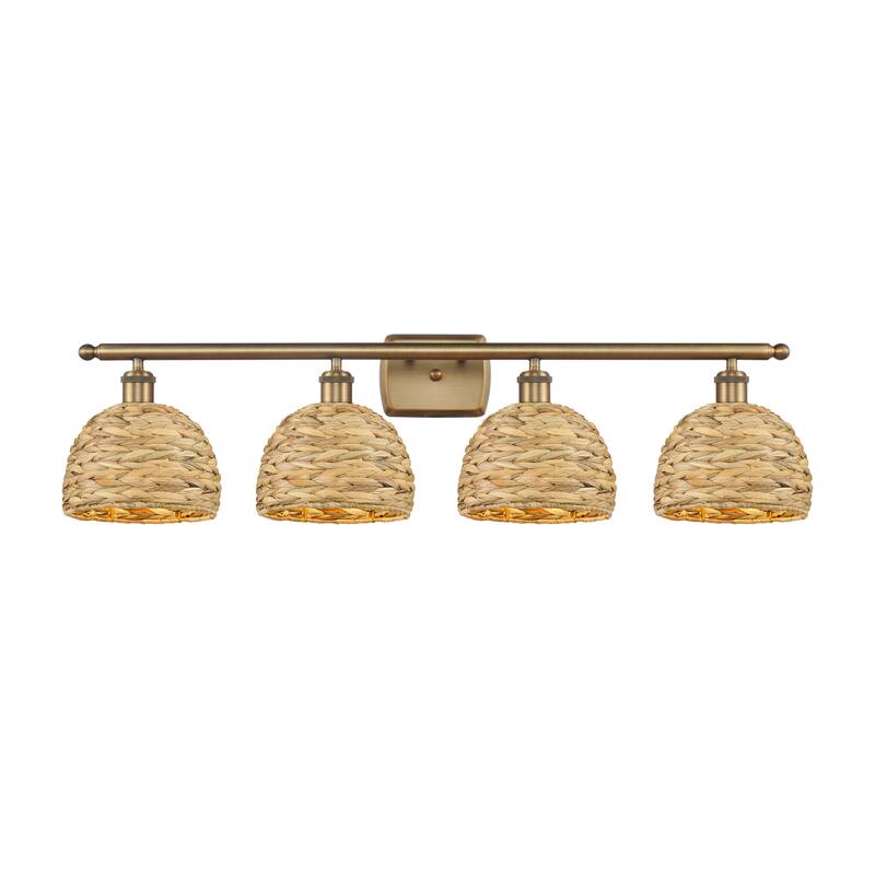 Innovations Lighting 516-4W-12-38 Woven Rattan Vanity Woven Rattan 4