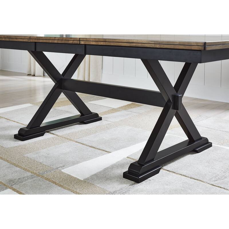 Signature Design by Ashley Wildenauer Black/Brown Dining Table and 2 Chairs and Bench