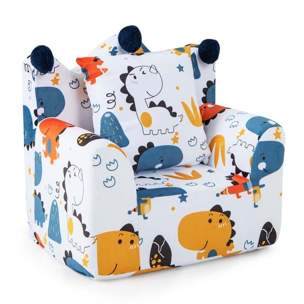 slide 2 of 29, Costway Kids Sofa Chair Foam Filled Armchair Dinosaur Toddler Couch - See Details Blue