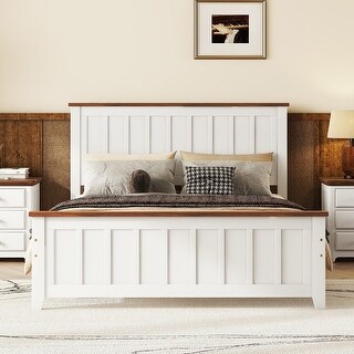 Classic White Wood Platform Bed with Durable Slats - Bed Bath & Beyond ...