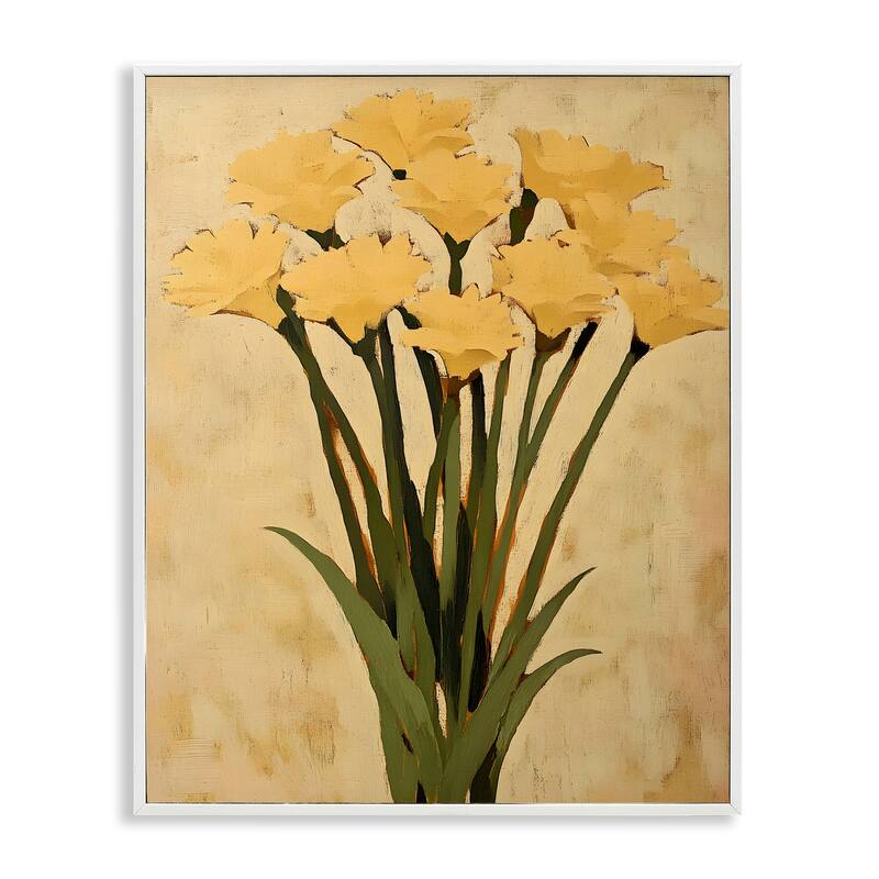Stupell Hand Picked Daffodils Framed Giclee Art Design By Franklyn Gregory - 24 x 30 - White