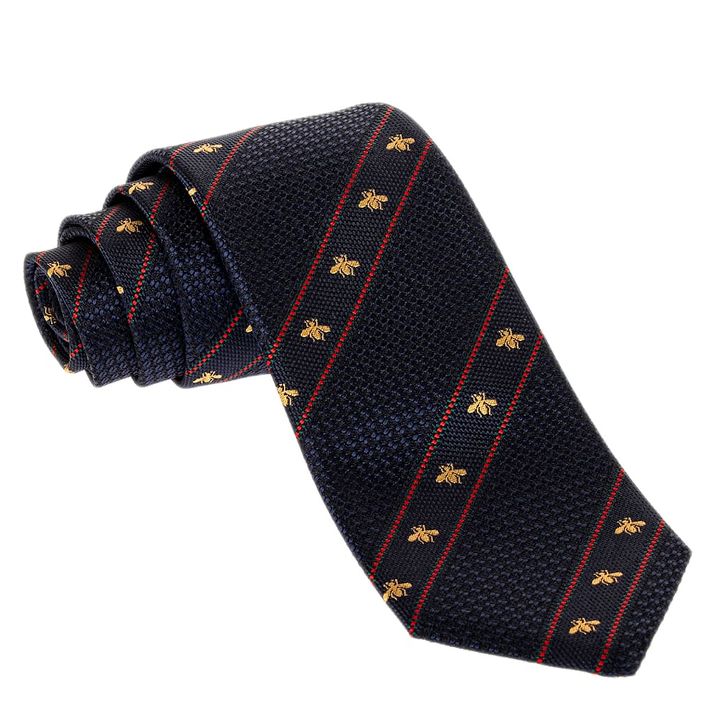 Gucci Bee and Web Silk Jacquard Tie