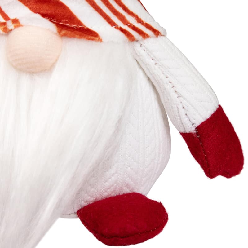 Peppermint Candy Plush Gnome Christmas Decoration - 10"
