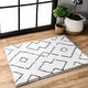 preview thumbnail 13 of 13, Nuloom Willow Contemporary Diamond Shag Area Rug 2' x 3' - White