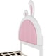 preview thumbnail 17 of 24, Twin Size Upholstered Platform Bed with Rabbit Shaped Headboard