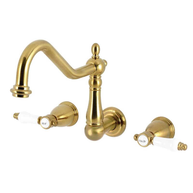Kingston Brass Bel-Air Two-Handle Wall Mount Roman Tub Faucet - Brushed Brass