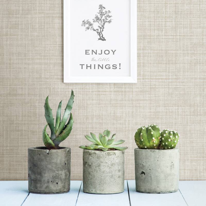 Corning, Mendocino Grey Linen, 33' L X 20.5 W, Wallpaper Roll - Neutral